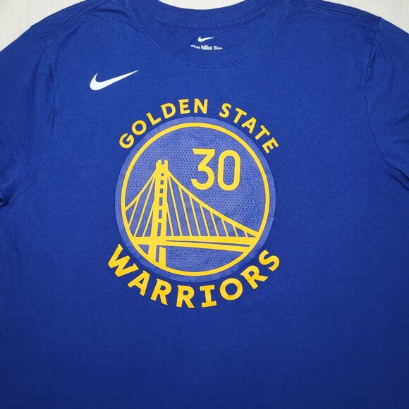 Nike Stephen Curry #30 Golden State Warriors Blue Crewneck T-Shirt Mens Size L - Picture 2 of 8